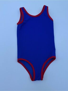 LainSnow Royal Blue & Red Ribbed One Piece